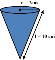 the curved surface area of a right circular cone whose slant height